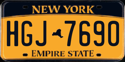 NY license plate HGJ7690