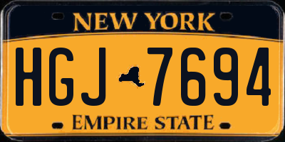 NY license plate HGJ7694