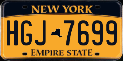 NY license plate HGJ7699