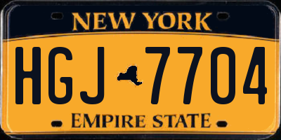 NY license plate HGJ7704