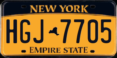 NY license plate HGJ7705