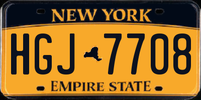 NY license plate HGJ7708