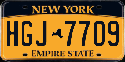NY license plate HGJ7709
