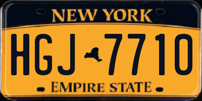 NY license plate HGJ7710