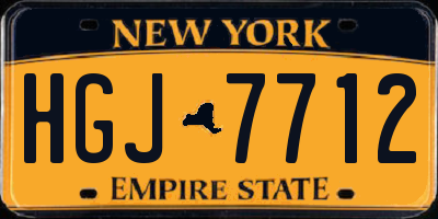 NY license plate HGJ7712