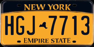 NY license plate HGJ7713