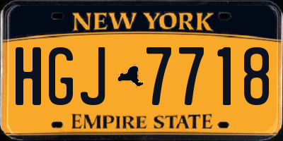 NY license plate HGJ7718