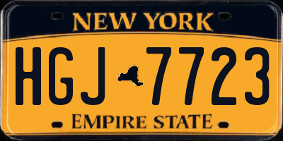 NY license plate HGJ7723