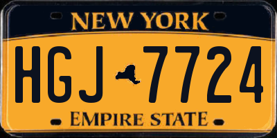 NY license plate HGJ7724