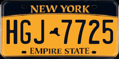 NY license plate HGJ7725