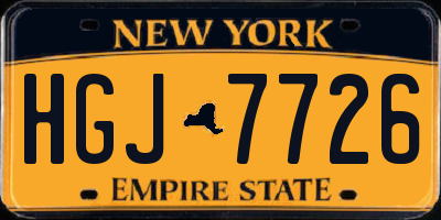 NY license plate HGJ7726