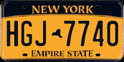 NY license plate HGJ7740