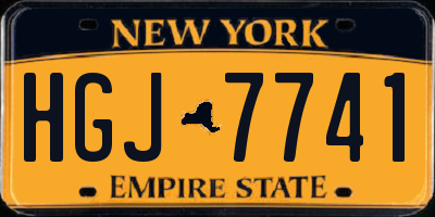 NY license plate HGJ7741