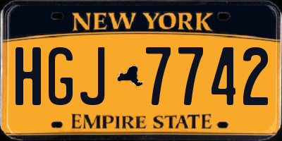 NY license plate HGJ7742