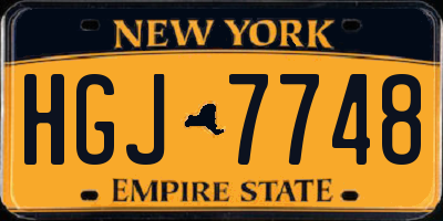 NY license plate HGJ7748
