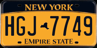 NY license plate HGJ7749