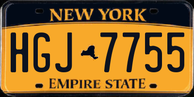 NY license plate HGJ7755