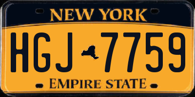 NY license plate HGJ7759
