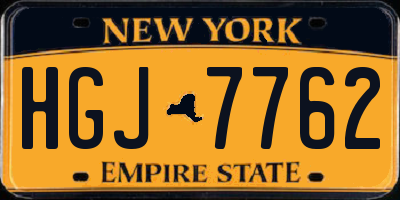 NY license plate HGJ7762