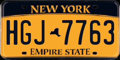 NY license plate HGJ7763