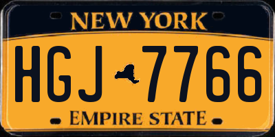 NY license plate HGJ7766