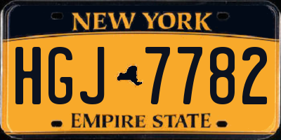 NY license plate HGJ7782