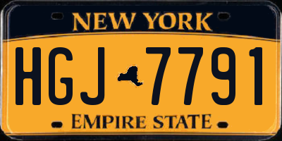 NY license plate HGJ7791