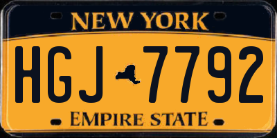 NY license plate HGJ7792