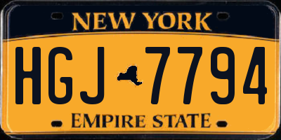 NY license plate HGJ7794