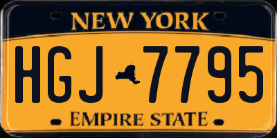 NY license plate HGJ7795