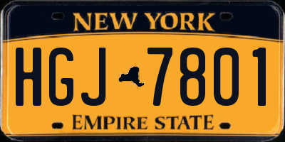 NY license plate HGJ7801