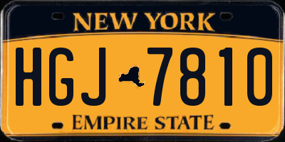 NY license plate HGJ7810
