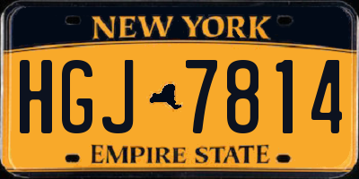 NY license plate HGJ7814