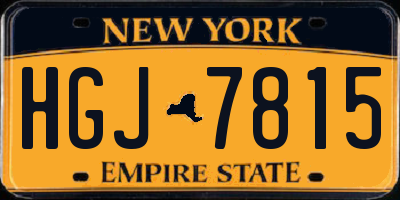 NY license plate HGJ7815