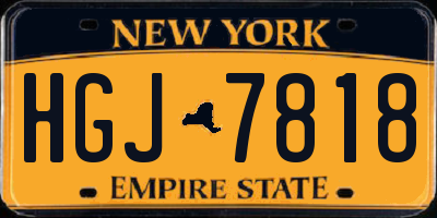 NY license plate HGJ7818