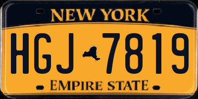 NY license plate HGJ7819