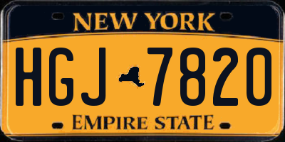 NY license plate HGJ7820