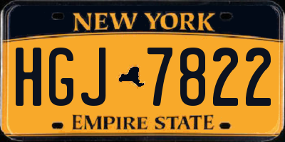 NY license plate HGJ7822