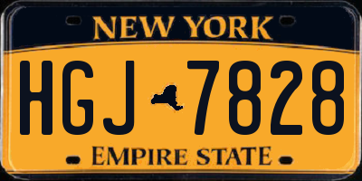 NY license plate HGJ7828