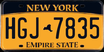 NY license plate HGJ7835