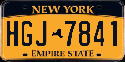 NY license plate HGJ7841