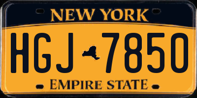 NY license plate HGJ7850