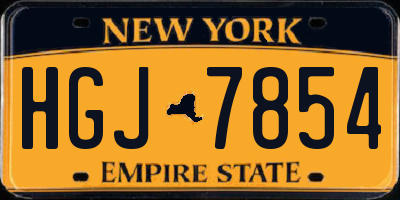 NY license plate HGJ7854