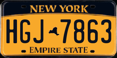 NY license plate HGJ7863