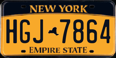 NY license plate HGJ7864