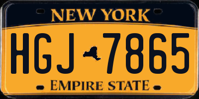 NY license plate HGJ7865