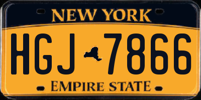 NY license plate HGJ7866