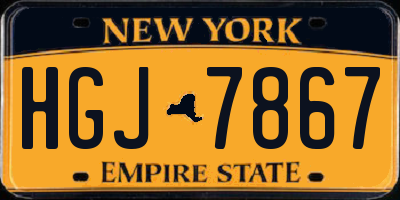 NY license plate HGJ7867