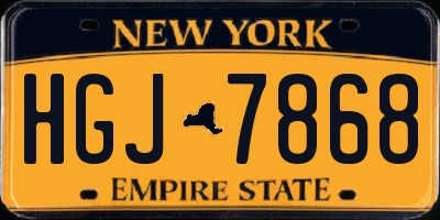 NY license plate HGJ7868