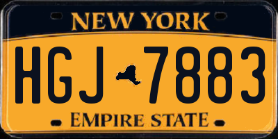 NY license plate HGJ7883